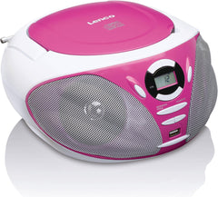 Lenco SCD-300PK - Radio CD speler met AUX-aansluiting - Roze •