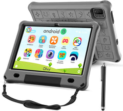 Olvy Kindertablet PRO - 6000 mAh - Vanaf 3 Jaar - 128GB - 4GB+4GB RAM - Ouder Control App - 10 Inch - Tablet - Tablet Kinderen & Volwassenen - Stevige Beschermhoes - 100% Kidsproof