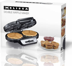 Melissa Wafelijzer - Hartvorm - 1200W - Dubbele Wafelmaker - 10 wafels per keer - 16250087 - Zwart •