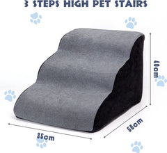 Nobleza hondentrap - hondentrapje voor honden - 3 Treden - Opstapje hond - hondenloopplank - 35 x 56 x 40 - Grijs