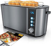 Broodrooster - Toaster - 4 sleuven - 1250W - Antraciet
