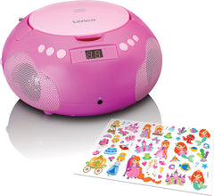 Lenco SCD-620PK - Draagbare radio/ CD player met microfoon - Roze •