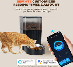 Automatische voerbak kat en hond - Voerautomaat - Voerdispenser - Zwart - Nobleza