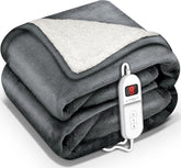 Elektrische deken - Warmtedeken - 1 persoons - 180x130 cm - Donkergrijs - Sinnlein® •