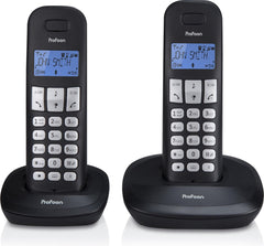Profoon PDX-1120 Draadloze Dect Telefoon - 2 handposten - Lange standby tijd - Zwart •