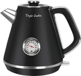 Waterkoker - Retro - met thermometer - 1.7L - 2200W - Zwart •