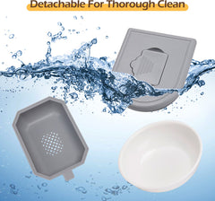 Automatische voerbak kat - Voerautomaat - Voerdispenser - Wit - Nobleza