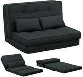 Slaapbank 2 persoons - Logeerbed - Bedbank - 90x210 cm - Zwart - COMHOMA