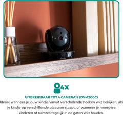 Alecto DVM200MBK - Babyfoon met Camera - Temperatuurweergave - Op afstand Beweegbaar - Zwart •