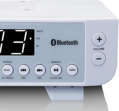Lenco Keukenradio - FM Radio met Bluetooth - LED scherm en Timer functie - KCR-100WH - Wit •