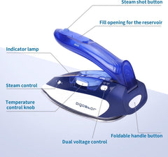 Stoomstrijkijzer - strijkijzer - Inklapbaar - 1100W - Paars - Aigostar •