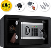 Kluis met cijferslot - Met sluitel - Elektronisch - 31x20x20cm - Zwart - KESSER®