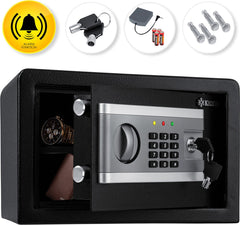 Kluis met cijferslot - Met sluitel - Elektronisch - 31x20x20cm - Zwart - KESSER®