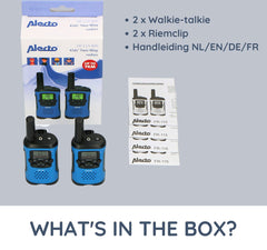 Alecto FR-115BW - Walkie Talkie voor kinderen en volwassenen - Set van 2 stuks - Bereik tot 5 km - Blauw •