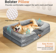 Hondenmand Orthopedisch - Hondenkussen - Hondenbed - Grijs - 71x58 cm - Nobleza •