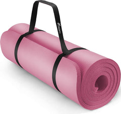 Yogamat - Fitness mat - Sportmat - Yoga mat extra dik - 185x60 cm - Roze - Tresko