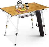 AREBOS campingtafel 90 x 51,5 cm roltafel aluminium klaptafel outdoor bruin