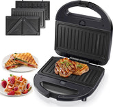Tosti apparaat - Tosti ijzer - Contactgrill - Wafelijzer - 750W - Zwart - Aigostar •