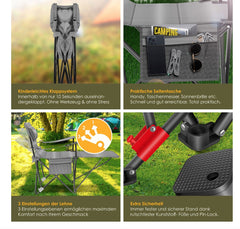 Campingstoel - Visstoel - Vouwstoel - Grijs - KESSER®