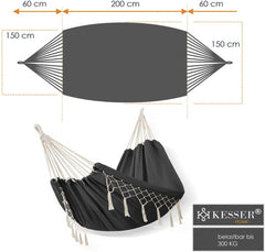 Kesser® Hangmat - Belastbaar tot 300kg - 320x150cm - Antraciet