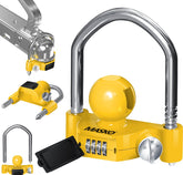 MASKO® Disselslot - Koppelingsslot - Aanhangwagenslot - Geel