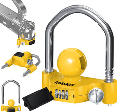 MASKO® Disselslot - Koppelingsslot - Aanhangwagenslot - Geel