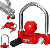 MASKO® Disselslot - Koppelingsslot - Aanhangwagenslot - Rood