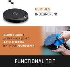 Lenco CD-200 Discman - Draagbare CD-MP3 Speler met Anti-Shock bescherming - Zwart