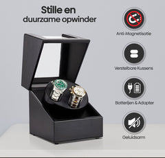 Watchwinder - Horloge doos - Horloge winder - Zwart - Olvy