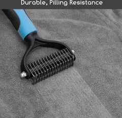 Hondenbadjas - Badjas hond - Ruglengte 60 cm - L - Grijs - Nobleza •