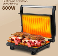 Tosti apparaat - Tosti ijzer - Contactgrill - Grill apparaat - 750W - RVS - Aigostar •