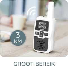 Alecto DBX-80 - Babyfoon met groot bereik - Tot 3km - Wit/Antraciet •