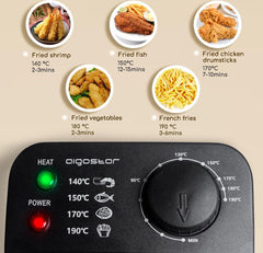 Dubbele frituurpan - 2x3L - 1800W - Zwart - Aigostar •