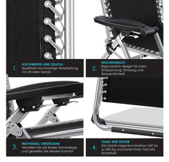 KESSER® ligstoel, opvouwbare tuinligstoel, extra breed & weerbestendig