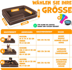 Hondenmand Orthopedisch - Hondenkussen - Hondenbed - Bruin - 91x71 cm - LovPet®