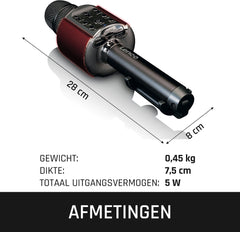 Lenco Karaoke Microfoon – Bluetooth – Speaker en Lichteffecten – BMC-090BK - Zwart