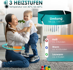 Warmteband - Verwarmde rugband - Warmtekussen - Grijs - KESSER®