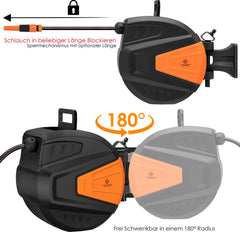 Wandslangenbox - Tuinslanghaspel - Tuinslang met haspel - 20 meter - Zwart