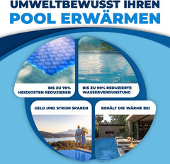 KESSER® Zwembad Afdekzeil Solar - verwarmend afdekzeil op maat te knippen geschikt voor Rechthoekige en ronde Zwembaden - Solarzeil inclusief met schaar, perforatietang & 12 oogjes voor bevestiging