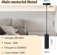 Hanglamp Industrieel - GU10 Fitting - 2 stuks - Zwart - Aigostar