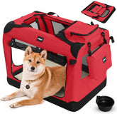 Reisbench hond - Draagtas hond - Transportbox - 70x52x52 cm - Rood