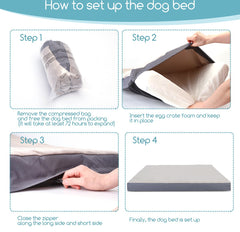 Hondenmand Orthopedisch - Hondenkussen - Hondenbed - Grijs - 75x50 cm - Nobleza •