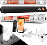 KESSER® Infraroodstraler / Infrarood Stralingsverwarming 3000W IR Gastro Bar Incl. LED Licht Patio Heater Met WiFi & Afstandsbediening incl. Beschermhoes Infrarood Heater Kwarts Heater Patio Heater Wand Heater - Wit