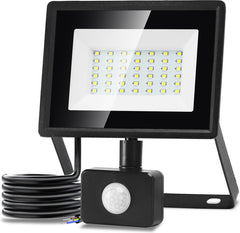 Aigostar 10LI1 - LED Schijnwerper Met bewegingssensor - IP65 Waterdicht - 30W - 6500K - Daglicht wit - Floodlight - Bouwlamp - Zwart