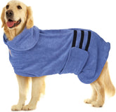 Hondenbadjas - Badjas hond - Ruglengte 60 cm - L - Blauw - Nobleza