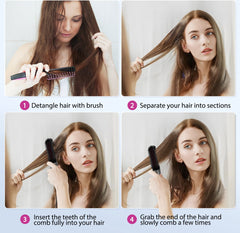 Stijltang - Stijlborstel - 2 in 1 - Zwart - Aigostar