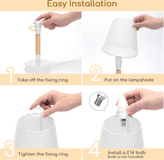 Tafellamp - Bureaulamp - Tafellamp slaapkamer - Wit - Aigostar