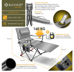 Campingstoel - Visstoel - Vouwstoel - Grijs - KESSER®
