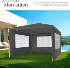 Partytent - 3x3m - Paviljoen - Grijs - Tectake
