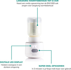 Alecto Flessenwarmer - Draagbare Baby Flessenwarmer voor Onderweg en Thuis - Geschikt voor vrijwel alle Babyflessen - Draadloos - BW1000 - Wit •